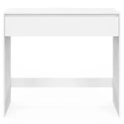 Console bois blanc 1 tiroir design moderne