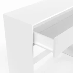Console bois blanc 1 tiroir design moderne