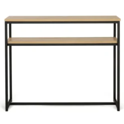 Console bois et métal double plateau 100 cm