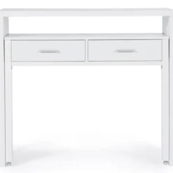 Console bureau extensible blanc