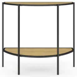 Console demi-lune industrielle avec 1 étagère