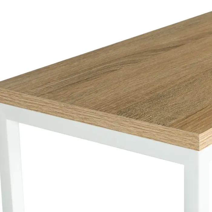 Console industrielle bois et métal blanc