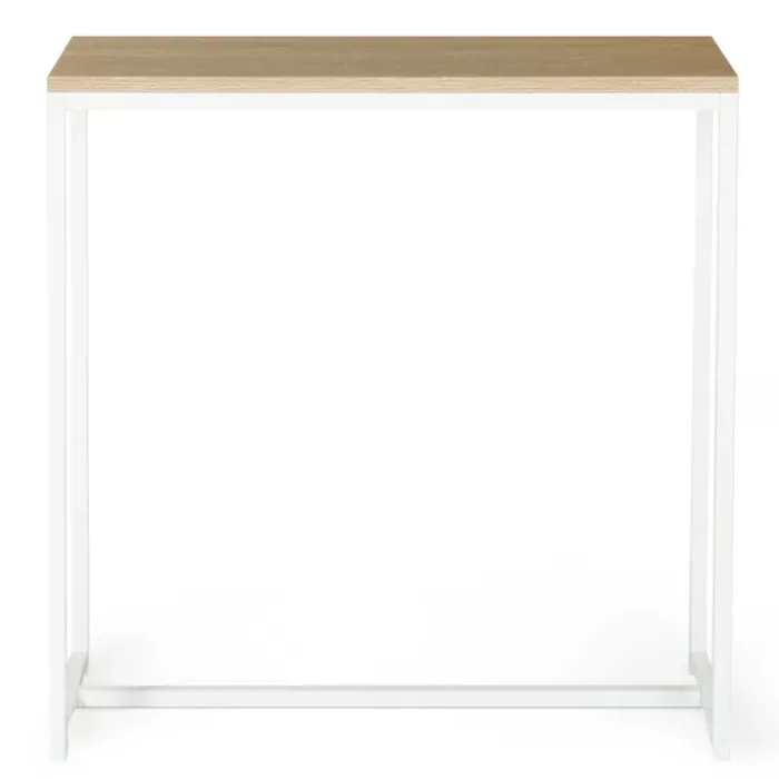Console industrielle bois et métal blanc