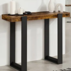 Console noire et bois effet vieilli