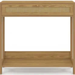 Console 1 tiroir effet naturel cannage