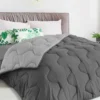 Couette bicolore 140x200 gris foncé et gris clair