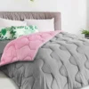 Couette bicolore 220x240 rose et grise