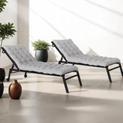 Coussin bain de soleil transat gris 180 cm