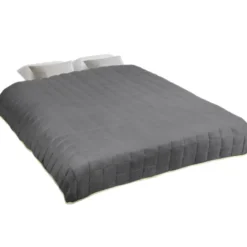 Couverture lestée 7kg 150x200 cm gris et crème