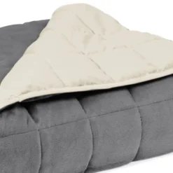 Couverture lestée 7kg 150x200 cm gris et crème
