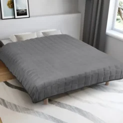 Couverture lestée 150x200 cm bicolore gris clair et gris 9 kg