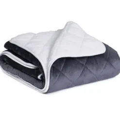Couverture lestée 150x200 cm biface polaire gris et blanc 7 kg
