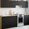 Cuisine complète 240 cm avec plan de travail bois et noir