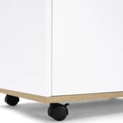 Desserte de cuisine bois blanc avec 1 grand placard + 1 tiroir