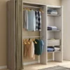 Dressing blanc et bois extensible grande capacité de rangement