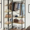 Dressing d'angle double penderie design industriel 123 cm
