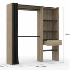 Dressing extensible bois et noir