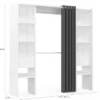 Dressing extensible double blanc avec rideau gris