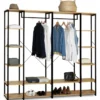 Dressing ouvert industriel 167 cm double penderie