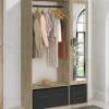 Dressing penderie avec étagères et rangements noirs
