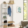 Dressing penderie avec étagère style industriel blanc 90 cm
