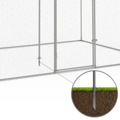Enclos poulailler en acier galvanisé 6 m² 3x2 m volière extérieure