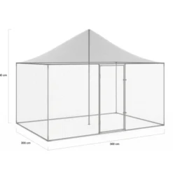 Enclos poulailler en acier galvanisé 6 m² 3x2 m volière extérieure