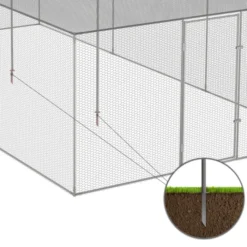 Enclos poulailler en acier galvanisé 18 m² 6x3 m volière extérieure XXL