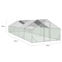 Enclos poulailler 30 m² parc grillagé en acier galvanisé