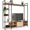 Ensemble meuble TV industriel avec étagères