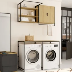 Ensemble pour machine à laver et sèche-linge design industriel
