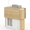 Ensemble table console pliable 2-4 personnes bois blanc et plateau façon hêtre avec 4 tabourets