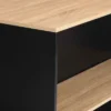 Ensemble table de bar + 2 tabourets de bar bois noir et imitation hêtre