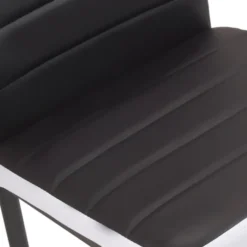 Ensemble table à manger rectangle bois et noir bande centrale noire 160 cm et 6 chaises noires bandeau blanc