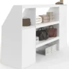 Ensemble étagère 2 niveaux, armoire 2 armoire 1 porte + 1 niche sous pente TOMI blanc