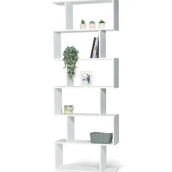 Etagère blanche en S 6 niveaux