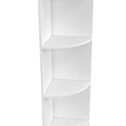 Etagère murale d'angle 5 niveaux blanche à poser ou à fixer