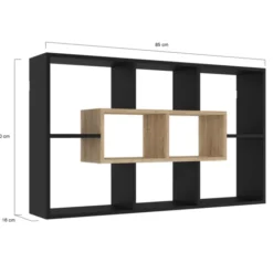 Etagère murale noire et effet bois