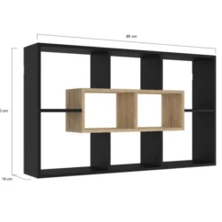 Etagère murale noire et effet bois