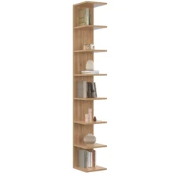 Etagère murale suspendue façon hêtre 190 cm