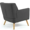 Fauteuil avec repose pieds en tissu gris anthracite style scandinave