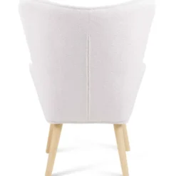 Fauteuil bouclette blanche style scandinave