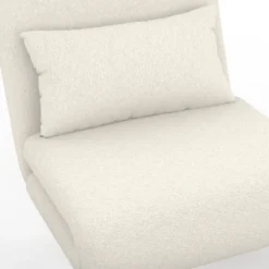 Fauteuil convertible en lit d'appoint 1 place 80x190 cm bouclette blanc