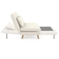 Fauteuil convertible en lit d'appoint 1 place 80x190 cm bouclette blanc