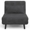 Fauteuil convertible en lit 1 place velours gris anthracite