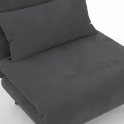 Fauteuil convertible en lit 1 place velours gris anthracite