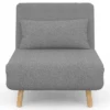 Fauteuil convertible en lit 1 place gris clair