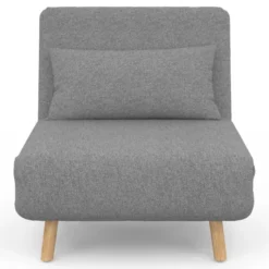 Fauteuil convertible en lit 1 place gris clair