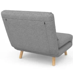 Fauteuil convertible en lit 1 place gris clair