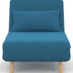 Fauteuil convertible en lit 1 place bleu canard